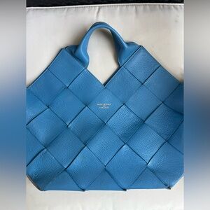 IACUCCI Made in Italy Woven Pebbled Leather Satchel/Crossbody